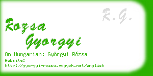 rozsa gyorgyi business card